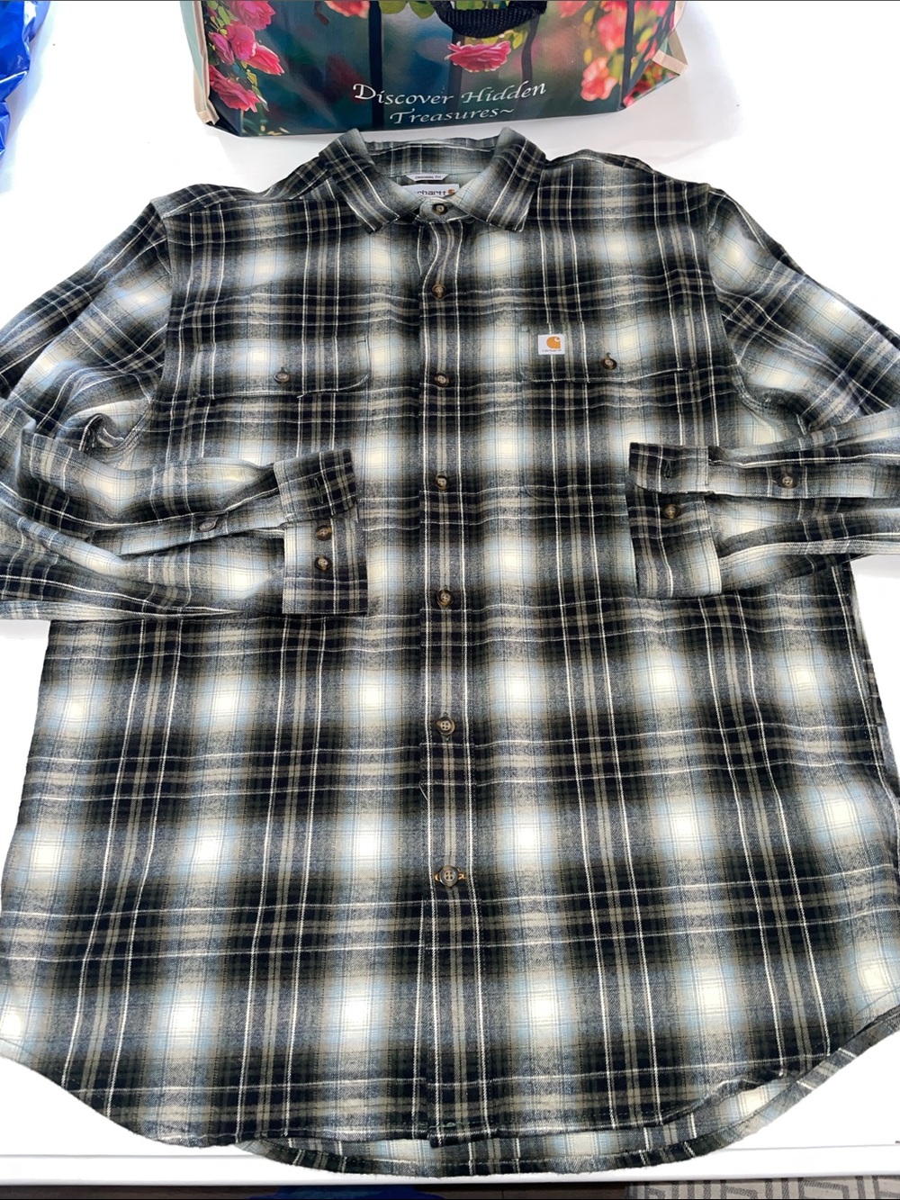 Carhartt original fit heavy thick flannel shirt mens medium